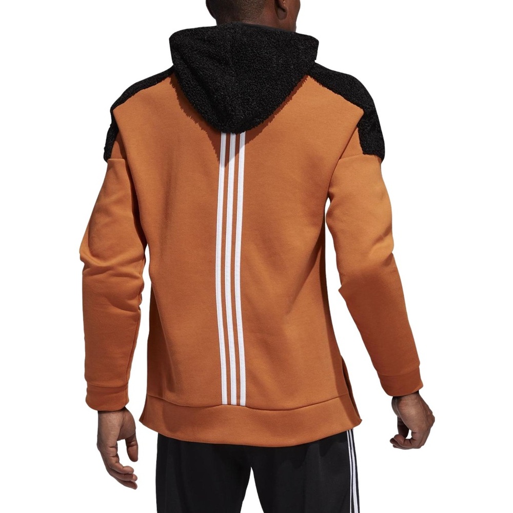 Adidas Logo Print Hoodie Men Tops Khaki-Brown FS7570